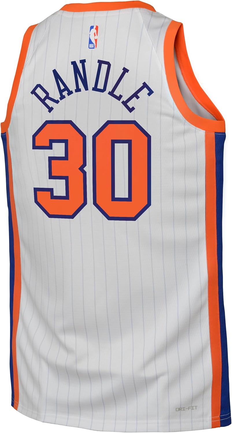 Julius Randle New York Knicks NBA Nike Kids Youth 8-20 White City Edition Swingman Jersey - Image 3