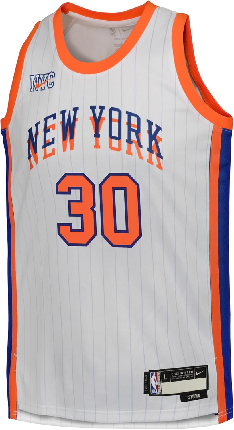 Julius Randle New York Knicks NBA Nike Kids Youth 8-20 White City Edition Swingman Jersey - Image 2