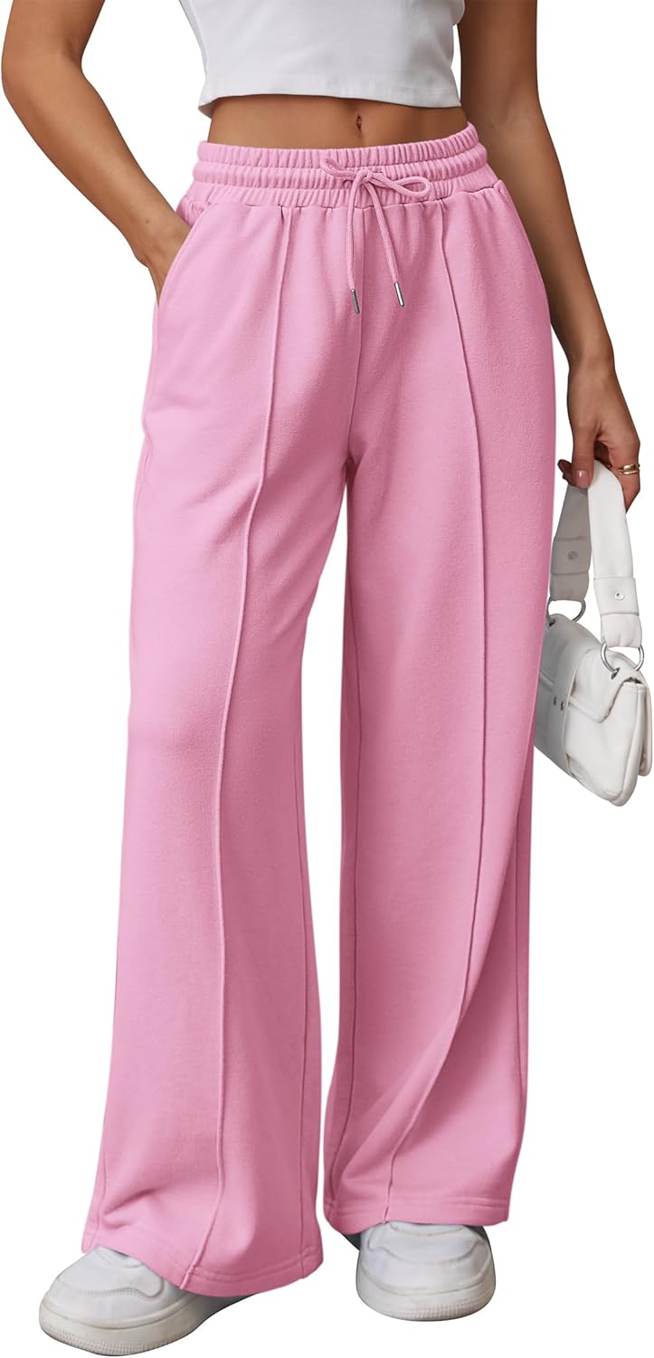 ATHMILE Womens Wide Leg Sweatpants High Waisted Baggy Pants Fashion Teen Girl Drawstring Athletic Joggers - Image 17