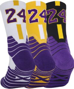 Basketball Socks 3 Pairs, Athletic Socks with 3D Ankle Protection , Compression Cushion Sport Socks for Men &