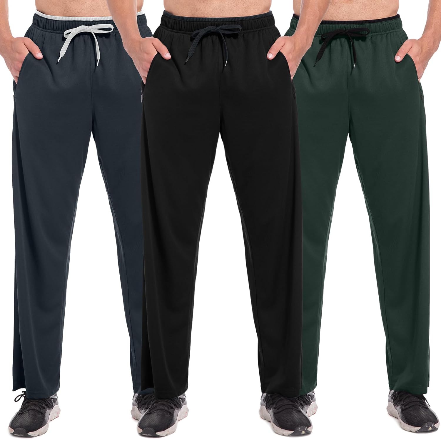 SACUIMAN Mens Sweatpants with Zipper Pockets Open Bottom Athletic Pants for Workout,Running,Training,Jogging,Gym - Image 15
