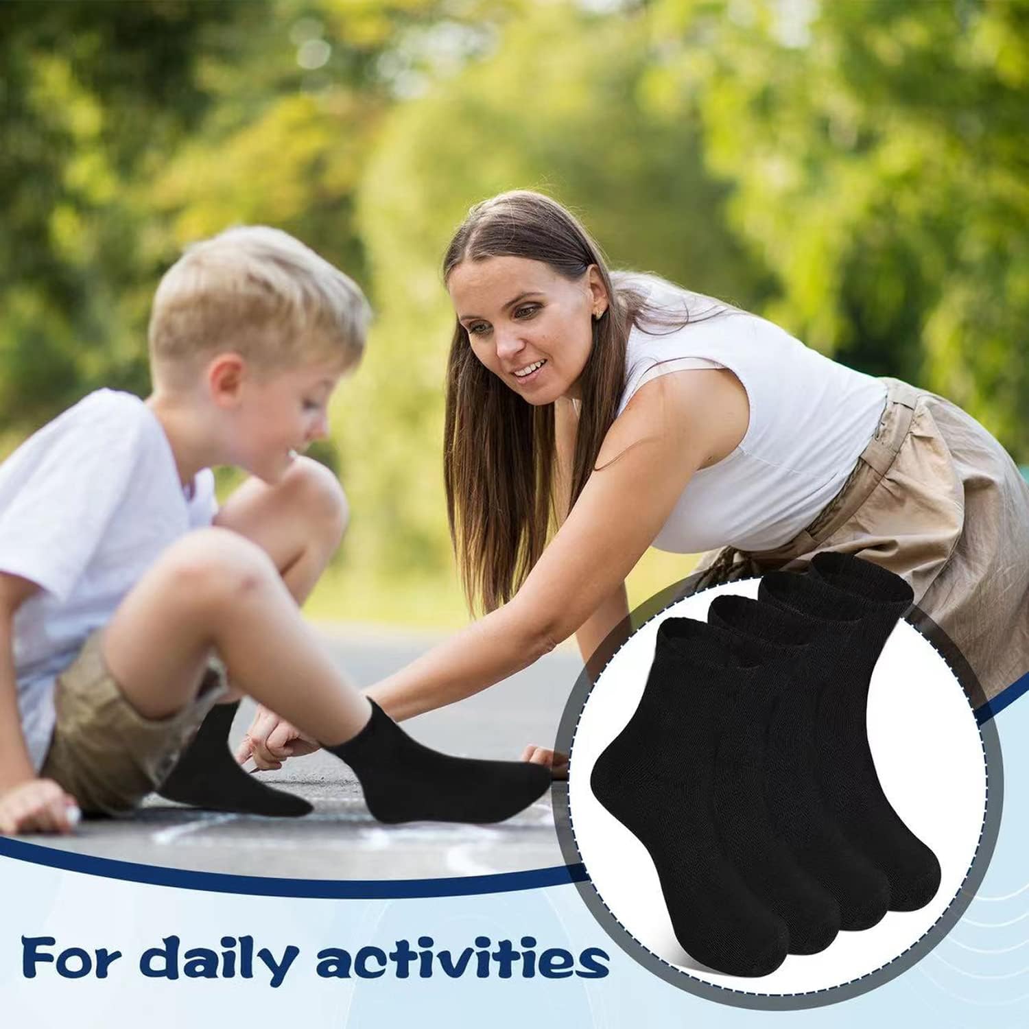 Hanaive Bulk 100 Pair Kids Crew Socks Unisex Stretch Cotton Socks Soft for Childrens Toddlers Youth Homeless Gifts Age 5-10 - Image 5