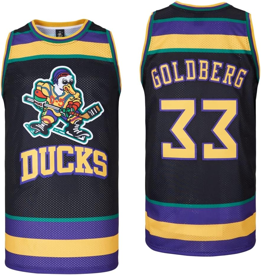Men Mighty Ducks Jersey #33 Goldberg #66 Bombay #96 Conway #99 Banks Jersey,Basketball Jersey for Men S-XXXL