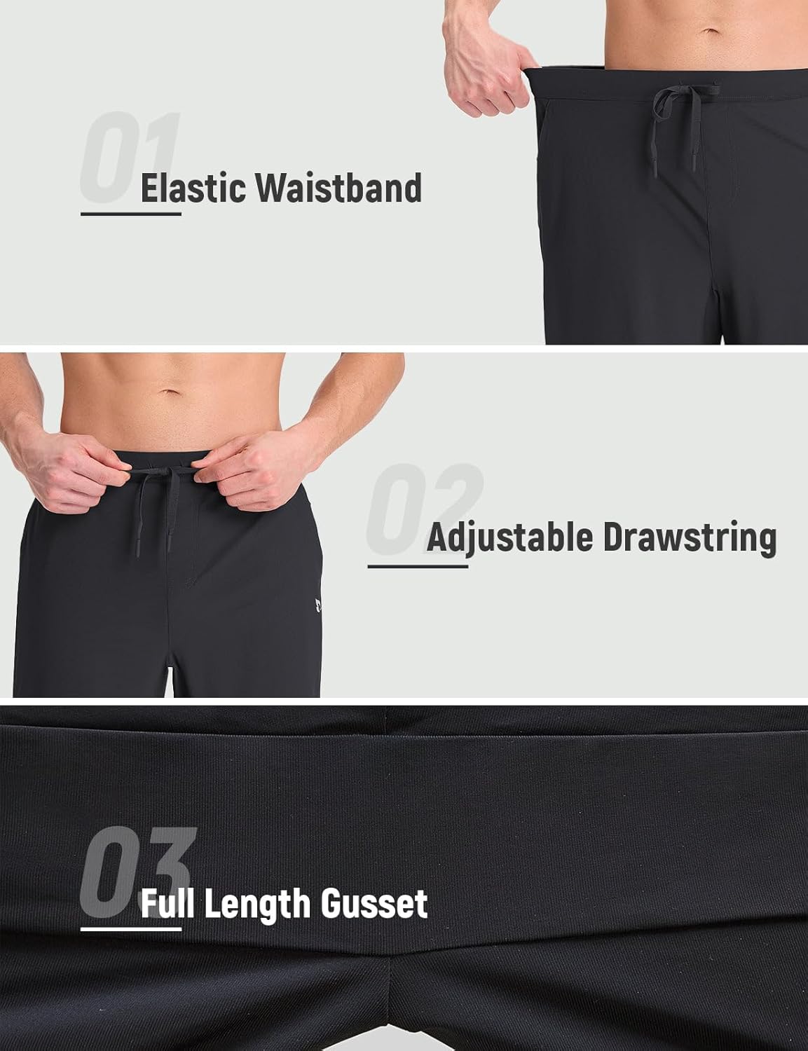 baleaf Men's Athletic Running Shorts 9 Inch Quick Dry Workout Zipper Pocket for Gym Basketball - Image 6