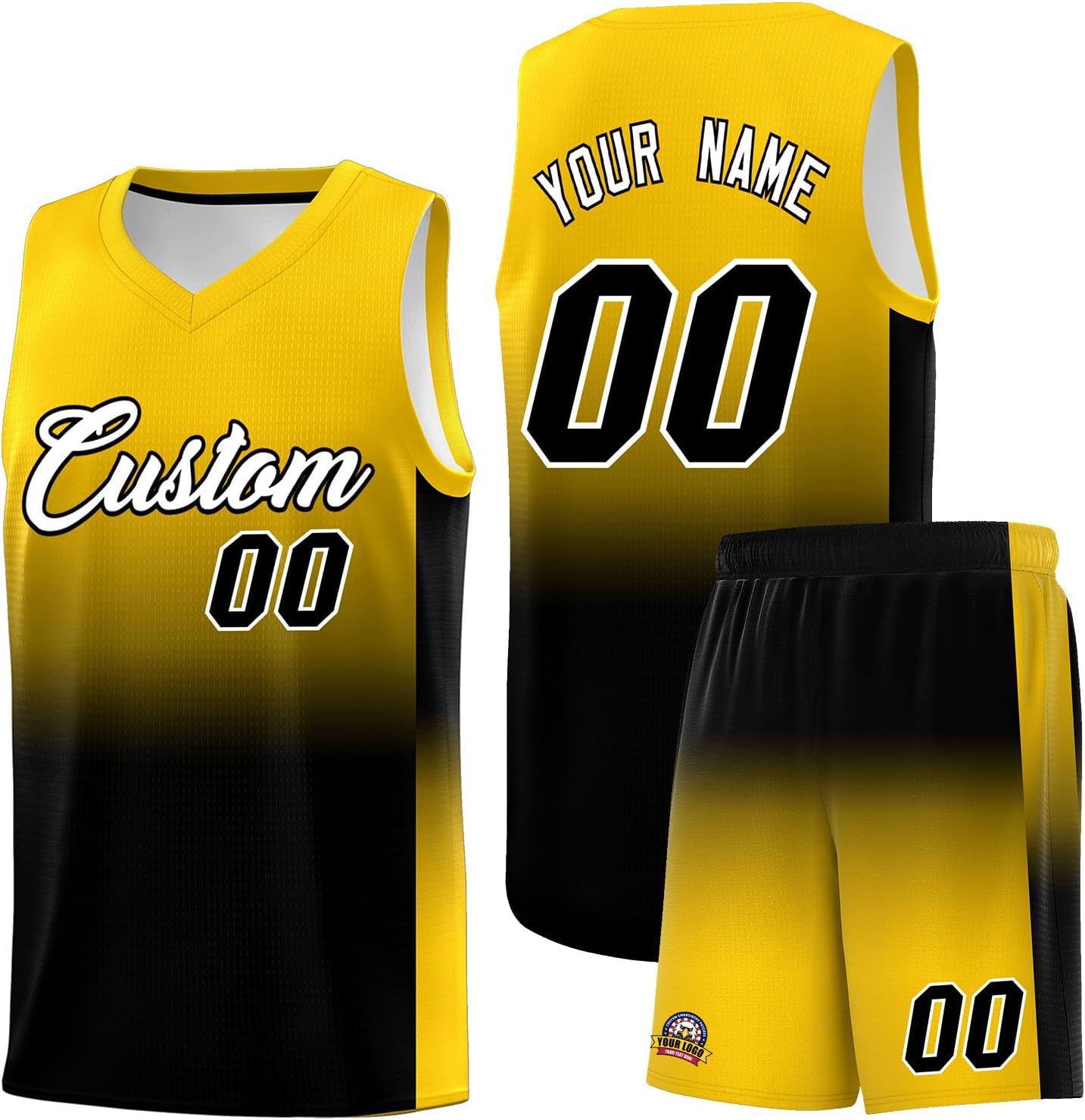 KXK Personalized Gradient Basketball Jersey Shorts Printed Team Jersey with Name Number for Men Youth Basketball Uniform - Image 38