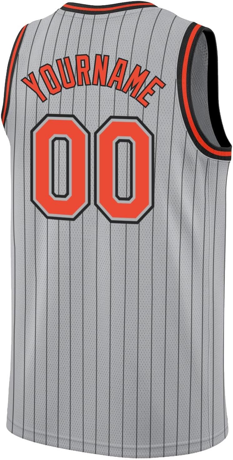 Custom Name Team Name Number Blue Pinstripe White-Red Authentic Basketball Jersey, Personalized Uniform Basketball Shirt - Image 5