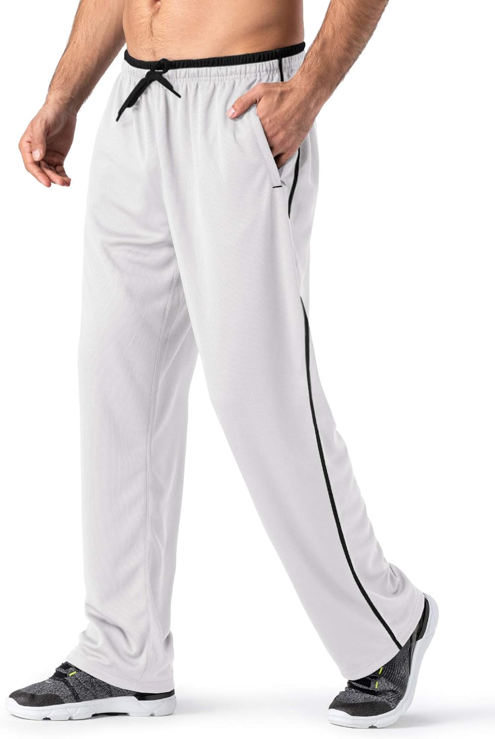 MAGNIVIT Men's Lightweight Sweatpants Loose Fit Open Bottom Mesh Athletic Pants with Zipper Pockets - Image 20
