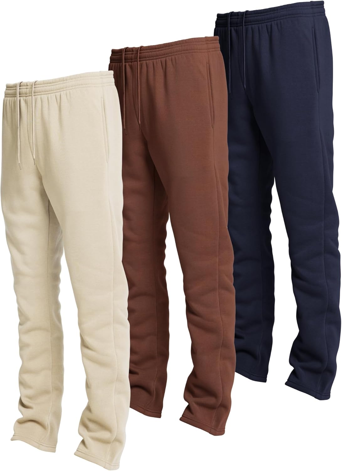 Ultra Performance 3 Pack Mens Open Bottom Sweatpants with Pockets, Casual Sweatpants for Men - Image 7