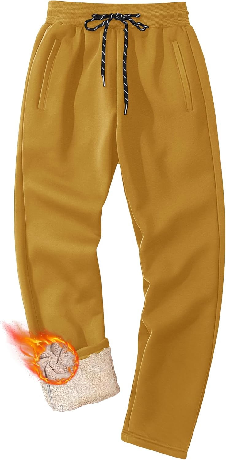 MAGCOMSEN Men's Winter Fleece Pants Sherpa Lined Sweatpants Thermal Warm Thicken Pants Active Joggers with 3 Pockets - Image 20