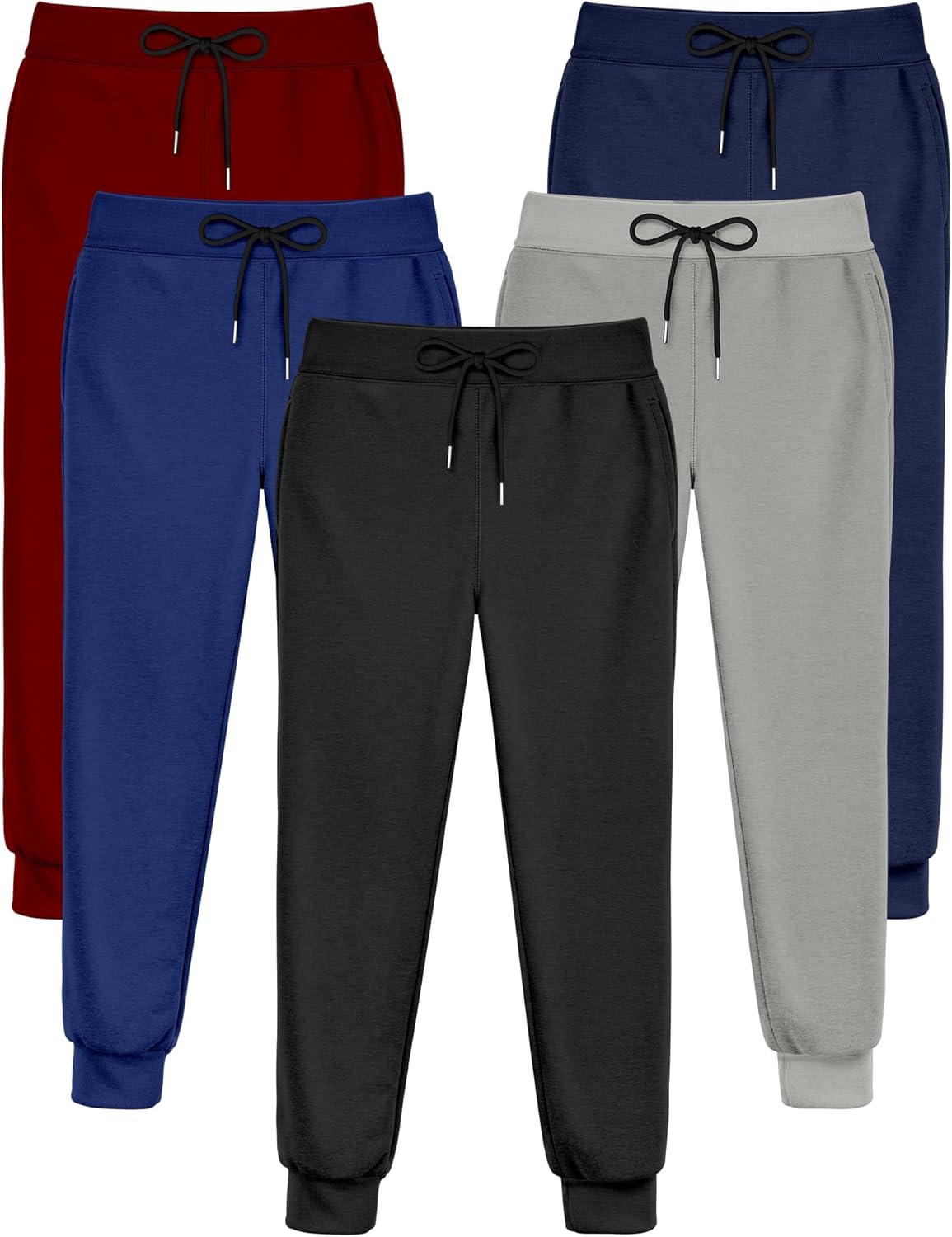 5Pack Boys Sweatpants Kids Athletic Pants Soft Joggers Sweat Pants with Pockets Drawstring Boys Workout Clothes - Image 7