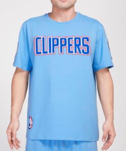 PRO STANDARD Men's NBA Los Angeles Clippers Classic Chenille Short Sleeve Tee University Blue L