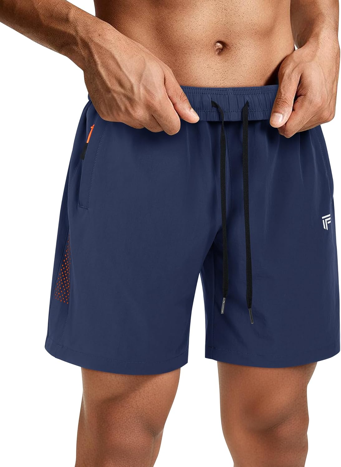 Men's Athletic Running Shorts with Zipper Pockets Quick Dry Drawstring 7" Gym Shorts for Basketball Workout Jogging - Image 3