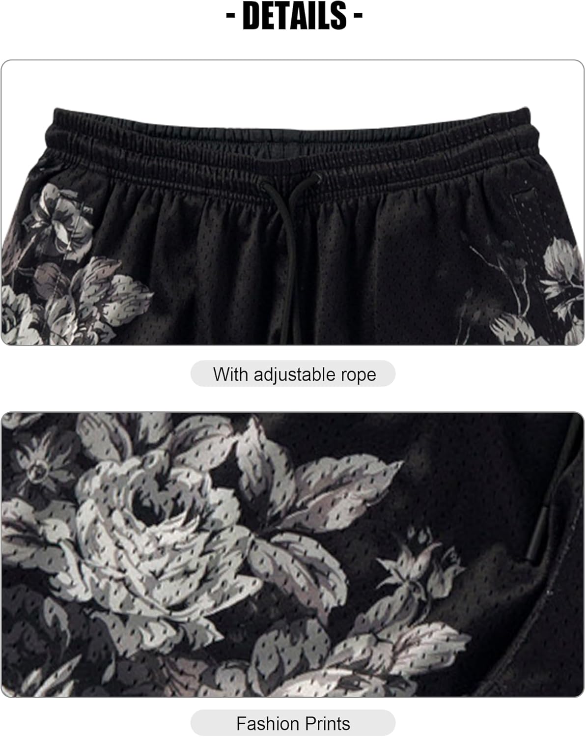 Mens Basketball Shorts Graphic Print Casual Running Workout Mesh Drawstring Shorts with Pockets - Image 5