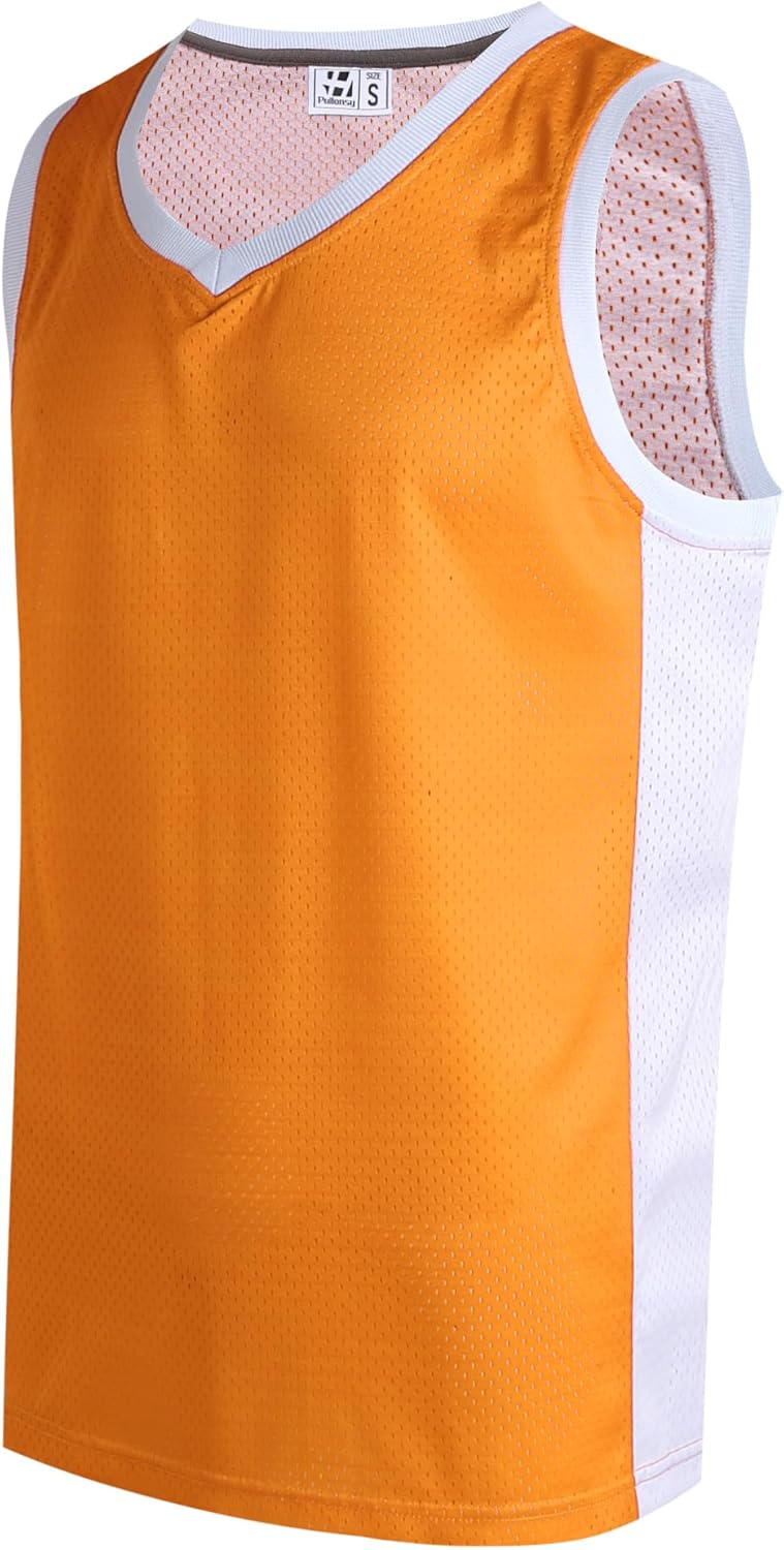 Pullonsy Men's Mesh Athletic Basketball Jersey V-Neck Hip Hop Sports Shirts Fans Tank Top - Image 10