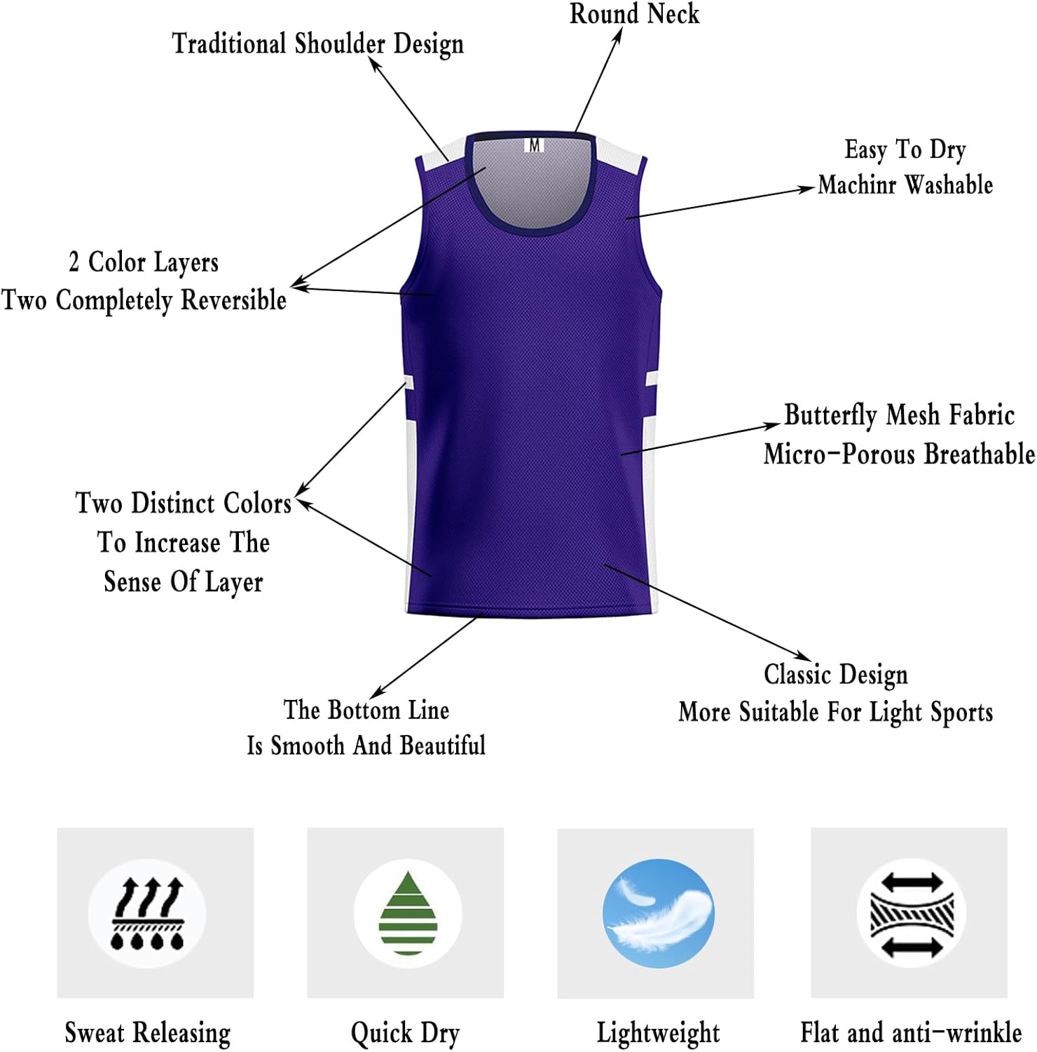 Reversible Mesh Blank Sports Basketball Jerseys Performance Athletic Scrimmage Jerseys Team Uniforms S-3XL - Image 3