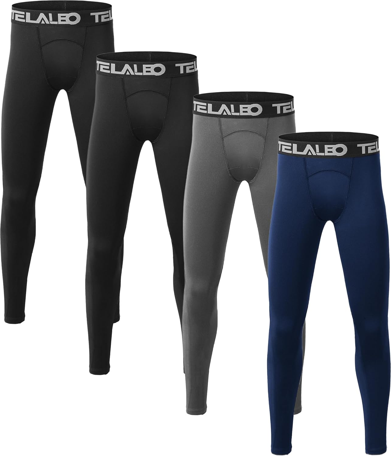 TELALEO 1/2/3/4 Pack Boys' Youth Compression Leggings Pants Tights Athletic Base Layer for Running Hockey Basketball - Image 7