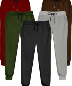 5Pack Boys Sweatpants Kids Athletic Pants Soft Joggers Sweat Pants with Pockets Drawstring Boys Workout Clothes