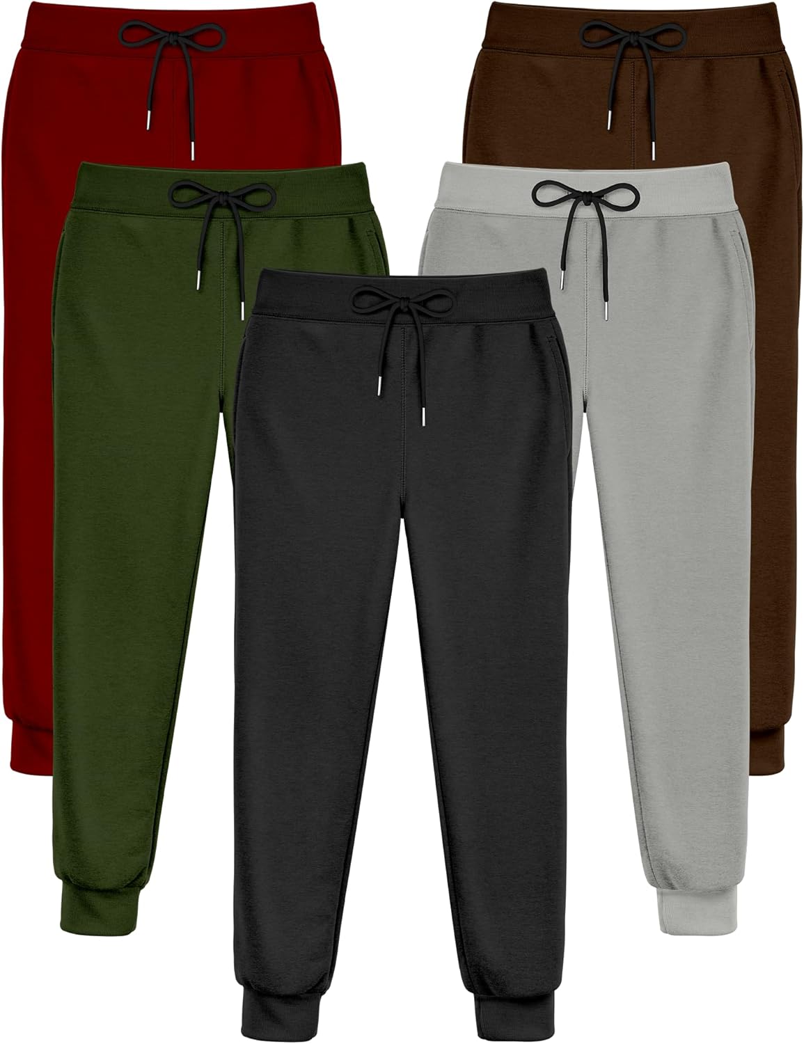 5Pack Boys Sweatpants Kids Athletic Pants Soft Joggers Sweat Pants with Pockets Drawstring Boys Workout Clothes