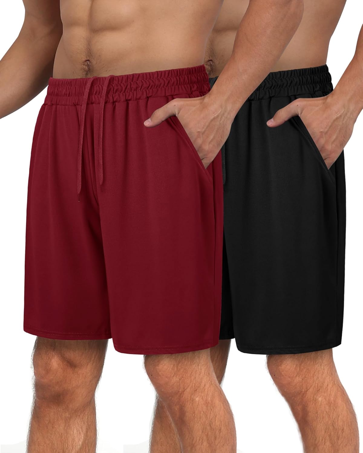 2 Pack Mens Gym Basketball Shorts - Athletic Black Workout Quick Dry Shorts with Pockets for Casual Running - Image 10