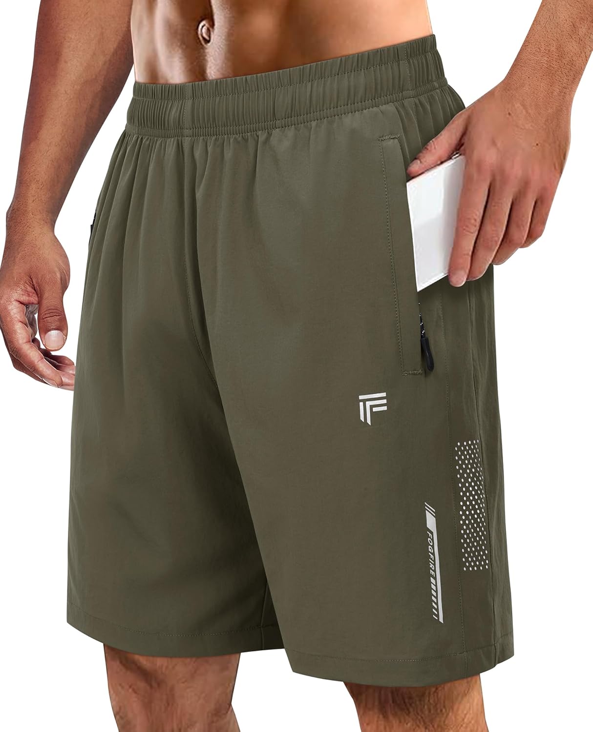 Men's Athletic Running Shorts with Zipper Pockets Quick Dry Drawstring 7" Gym Shorts for Basketball Workout Jogging - Image 8