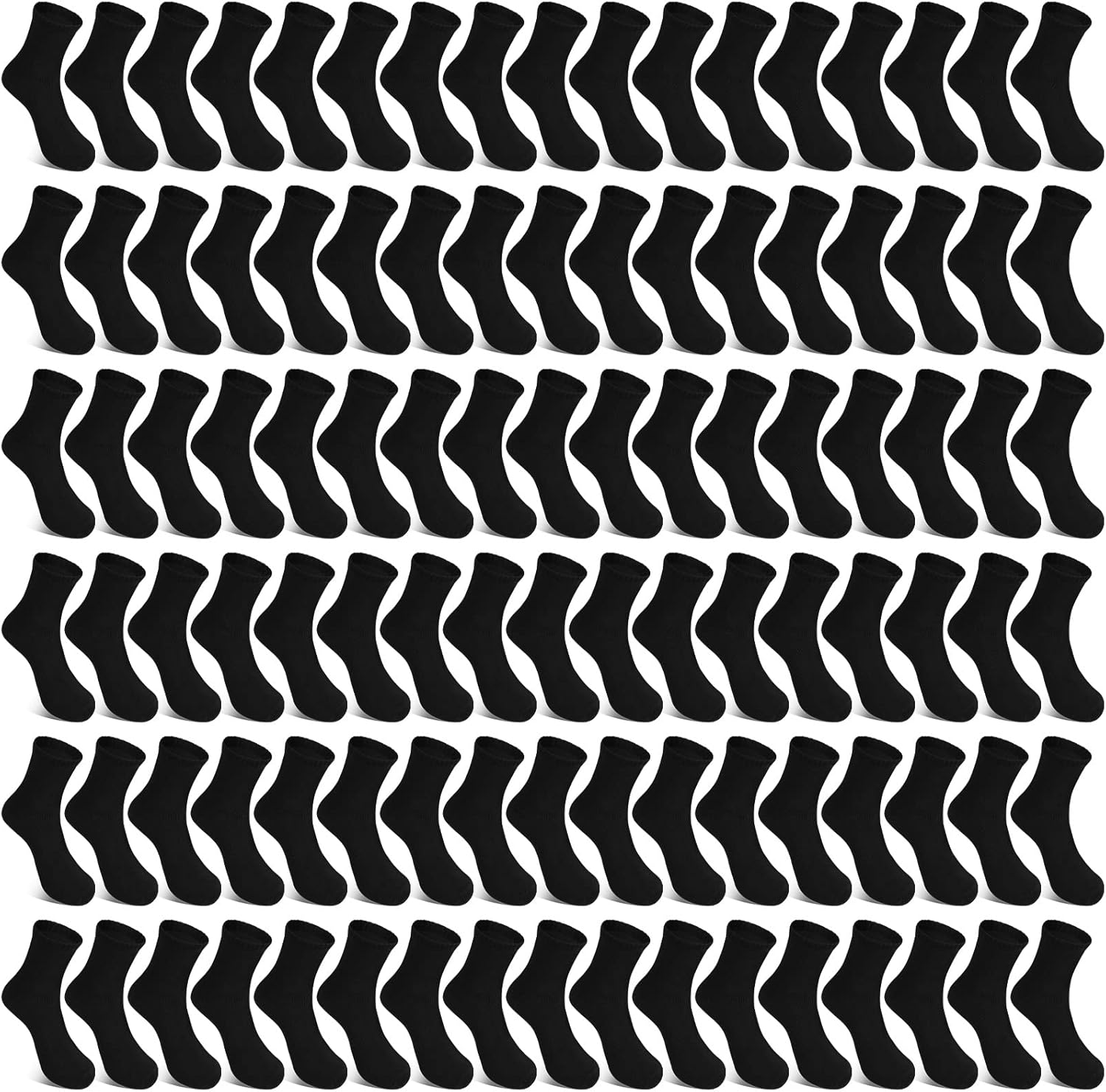 Hanaive Bulk 100 Pair Kids Crew Socks Unisex Stretch Cotton Socks Soft for Childrens Toddlers Youth Homeless Gifts Age 5-10