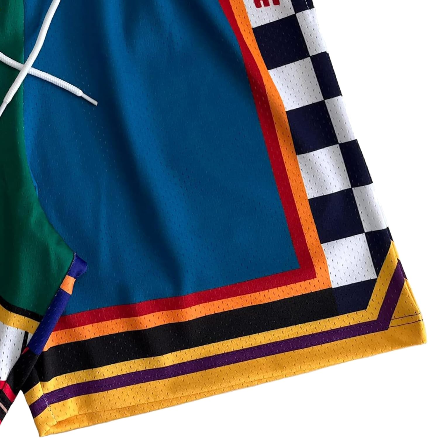 Men Basketball Shorts Graphic Mesh Drawstring Retro Sport Workout Gym Running Athletic Shorts - Image 6