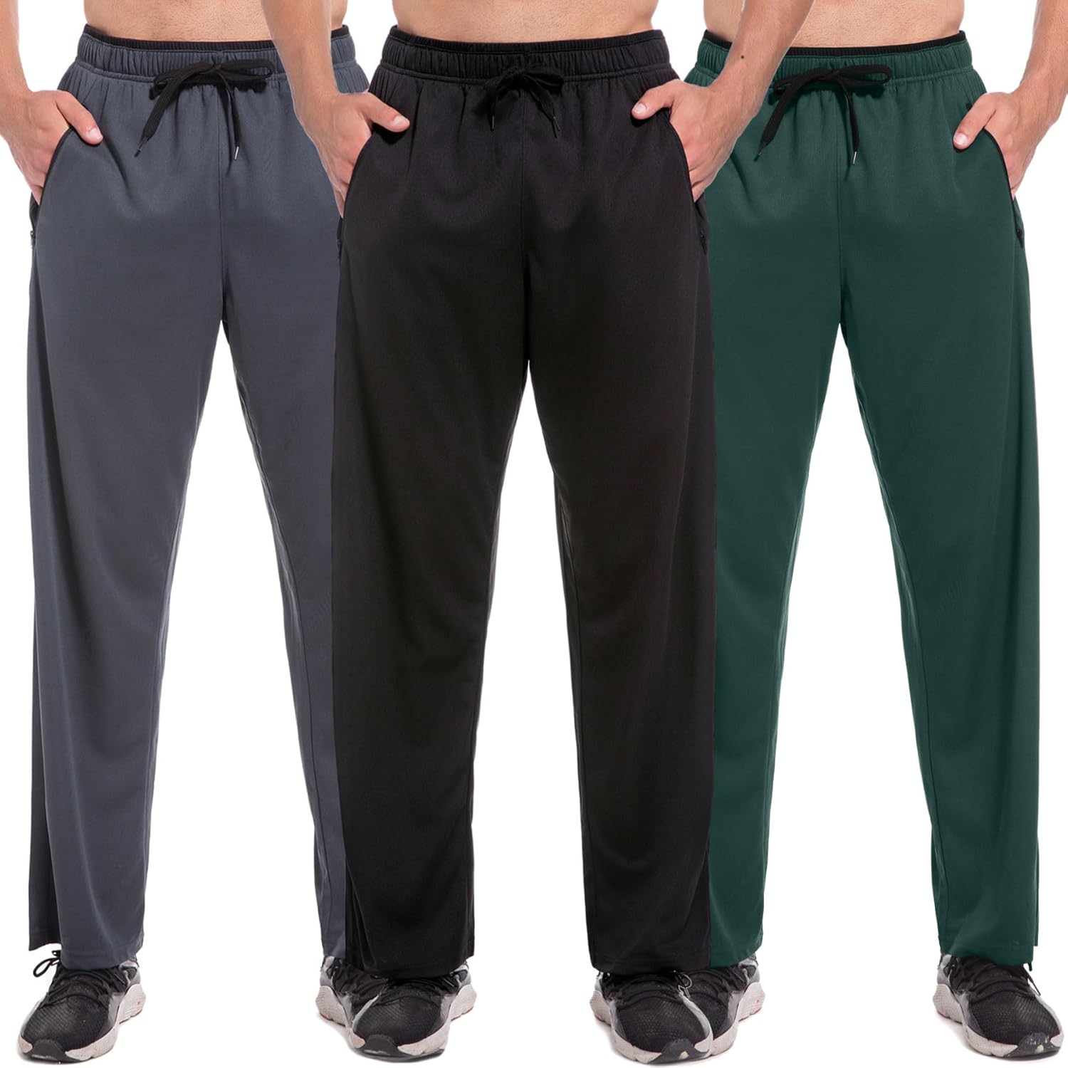SACUIMAN Mens Sweatpants with Zipper Pockets Open Bottom Athletic Pants for Workout,Running,Training,Jogging,Gym - Image 8