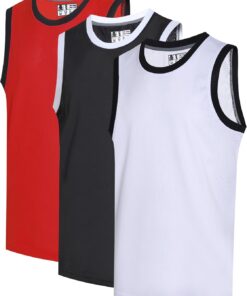 3 Pack Men's Blank Basketball Jerseys Mesh Performance Athletic Team Sports Uniforms Bulk Shirts
