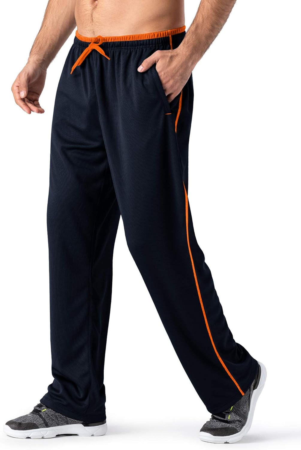 MAGNIVIT Men's Lightweight Sweatpants Loose Fit Open Bottom Mesh Athletic Pants with Zipper Pockets - Image 17