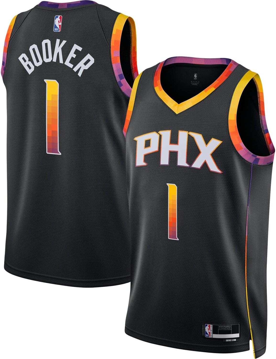 Devin Booker Phoenix Suns NBA Kids Youth 8-20 Black Statement Edition Swingman Jersey