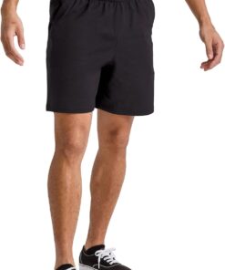 Hanes Mens Originals Cotton Shorts with Pockets, Pull-on Jersey Gym Shorts, 7"