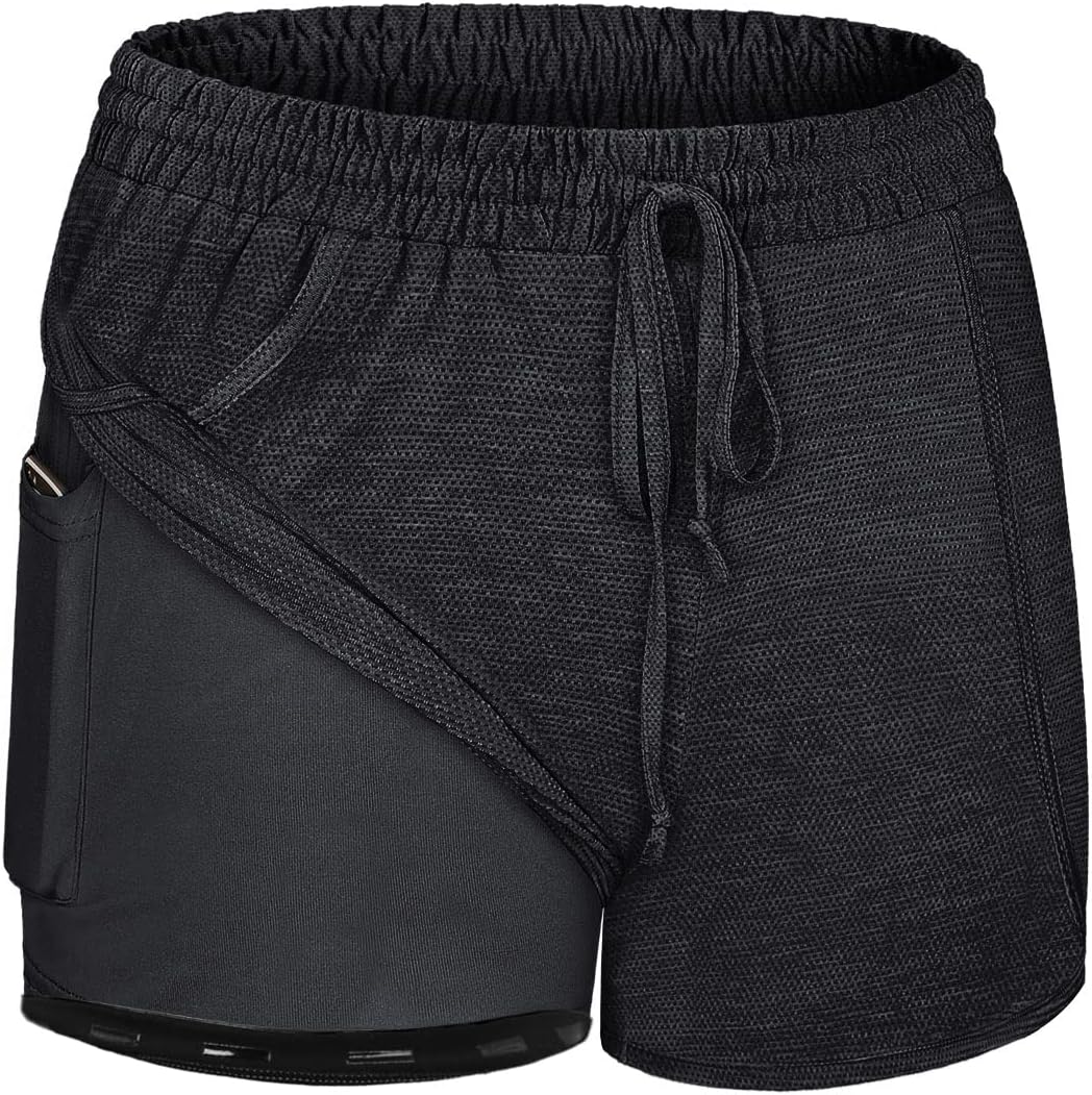 BLEVONH Women Yoga Running Shorts 2 in 1 Workout Athletic Shorts with Pockets S-3XL - Image 14