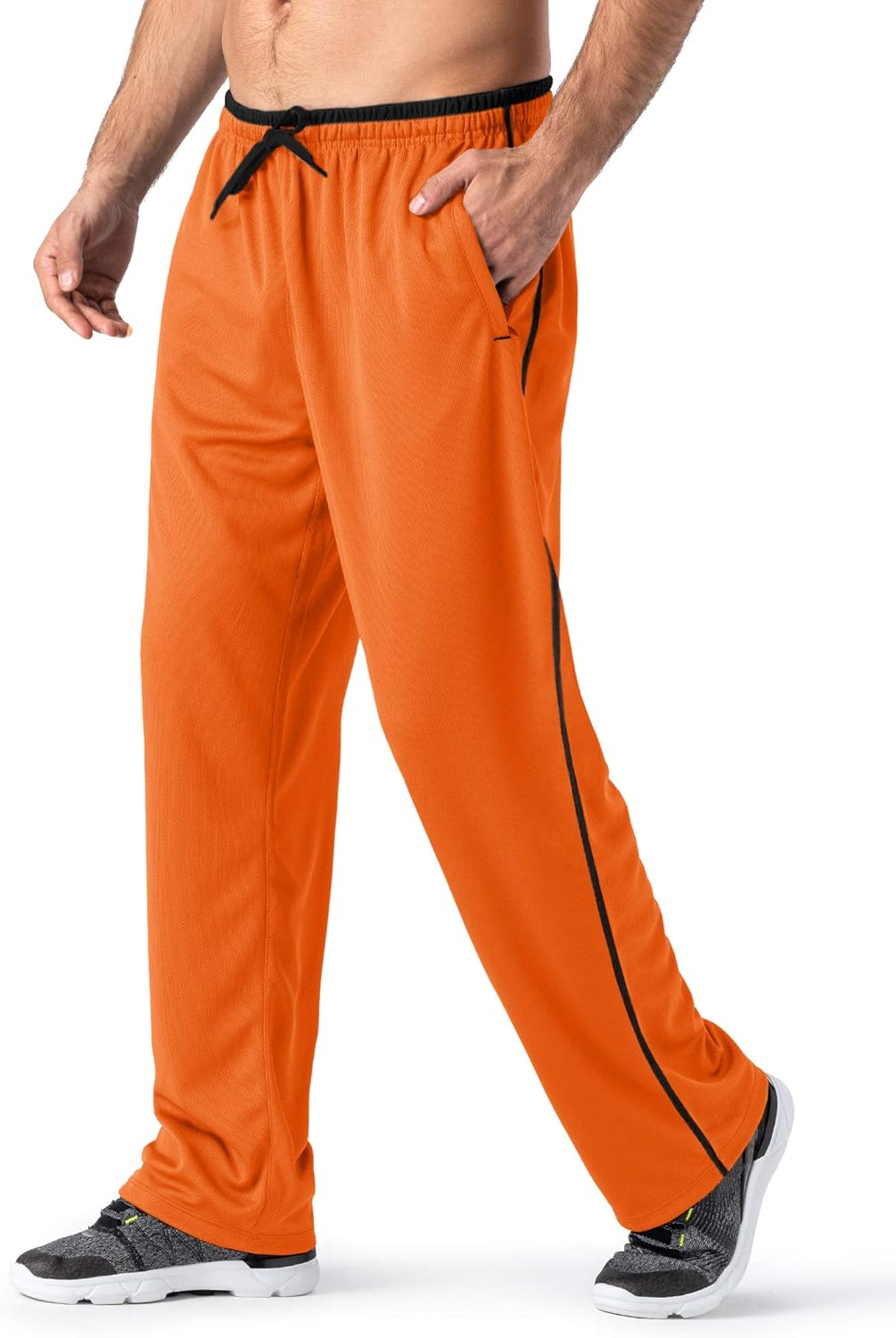 MAGNIVIT Men's Lightweight Sweatpants Loose Fit Open Bottom Mesh Athletic Pants with Zipper Pockets - Image 18