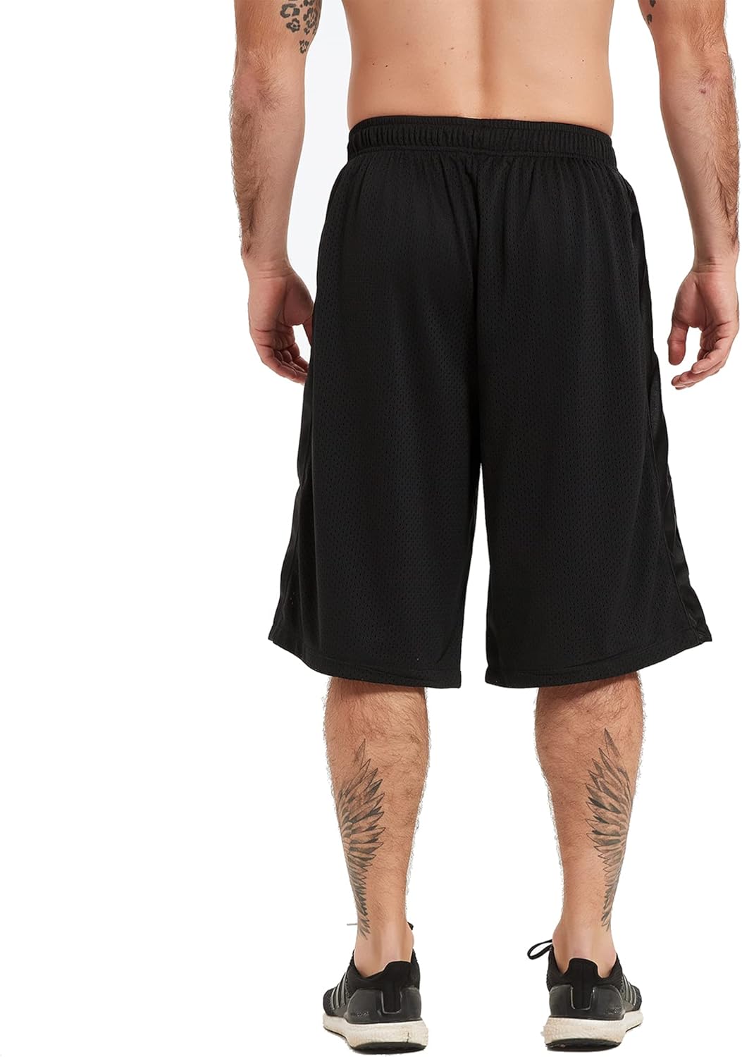 HQUEC Men's 12" Athletic Shorts Long Basketball Workout Shorts Below Knee Loose-Fit with Pockets - Image 2