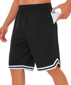 JWM Mens 11" Gym Basketball Shorts with Zipper Pockets - Quick Dry Lightweight Mesh Athletic Shorts for Workout Running