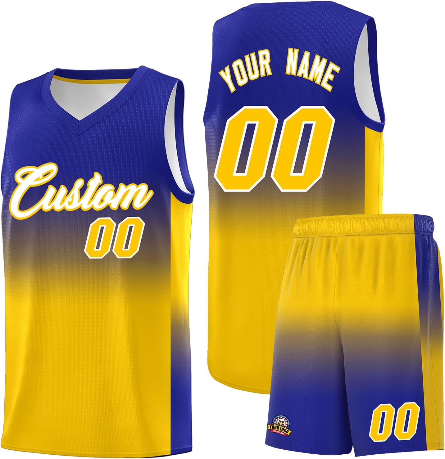 KXK Personalized Gradient Basketball Jersey Shorts Printed Team Jersey with Name Number for Men Youth Basketball Uniform - Image 37