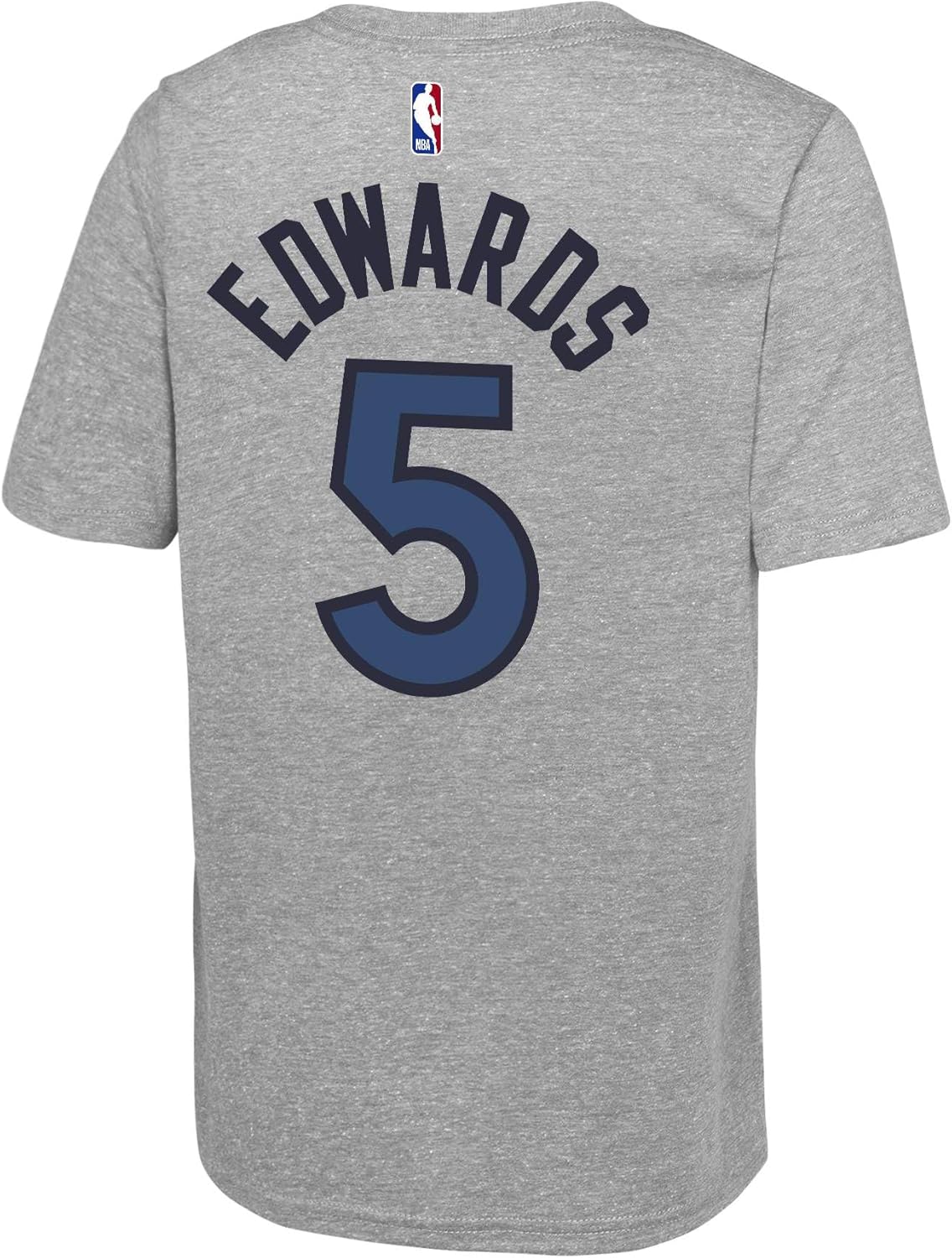 Anthony Edwards Minnesota Timberwolves NBA Kids Youth 8-20 Heather Grey Alternate Performance Jersey T-Shirt - Image 3