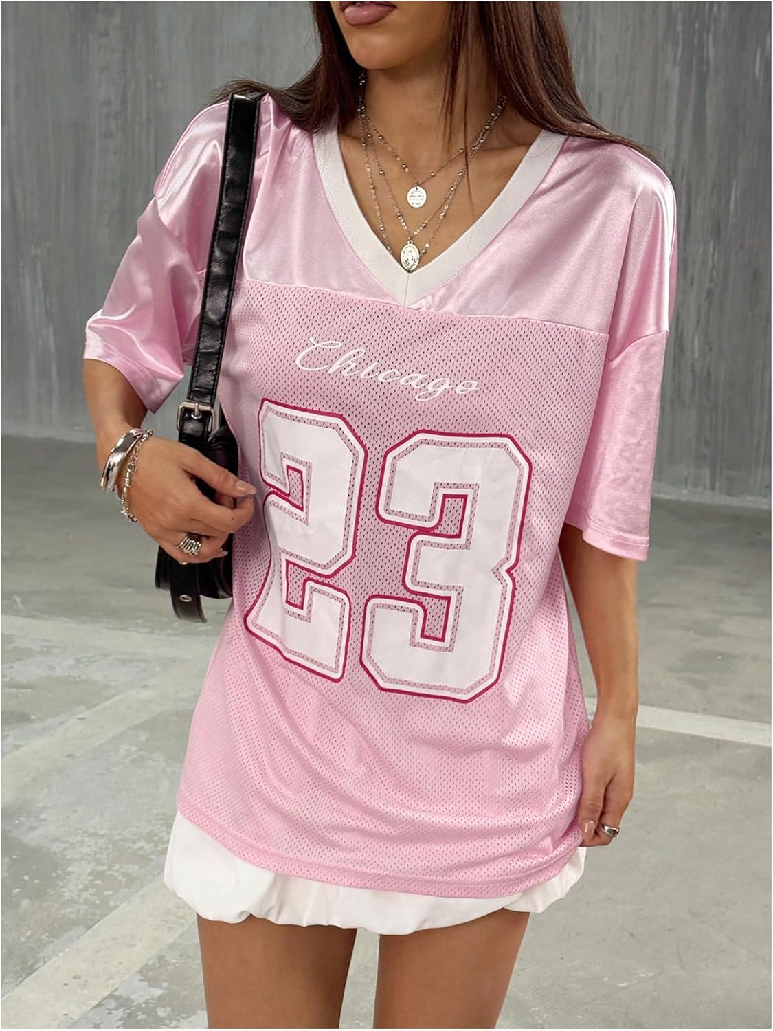 Floerns Women's Camo Print Team Sports T Shirts V Neck Basketball Jersey Tee Shirts - Image 4