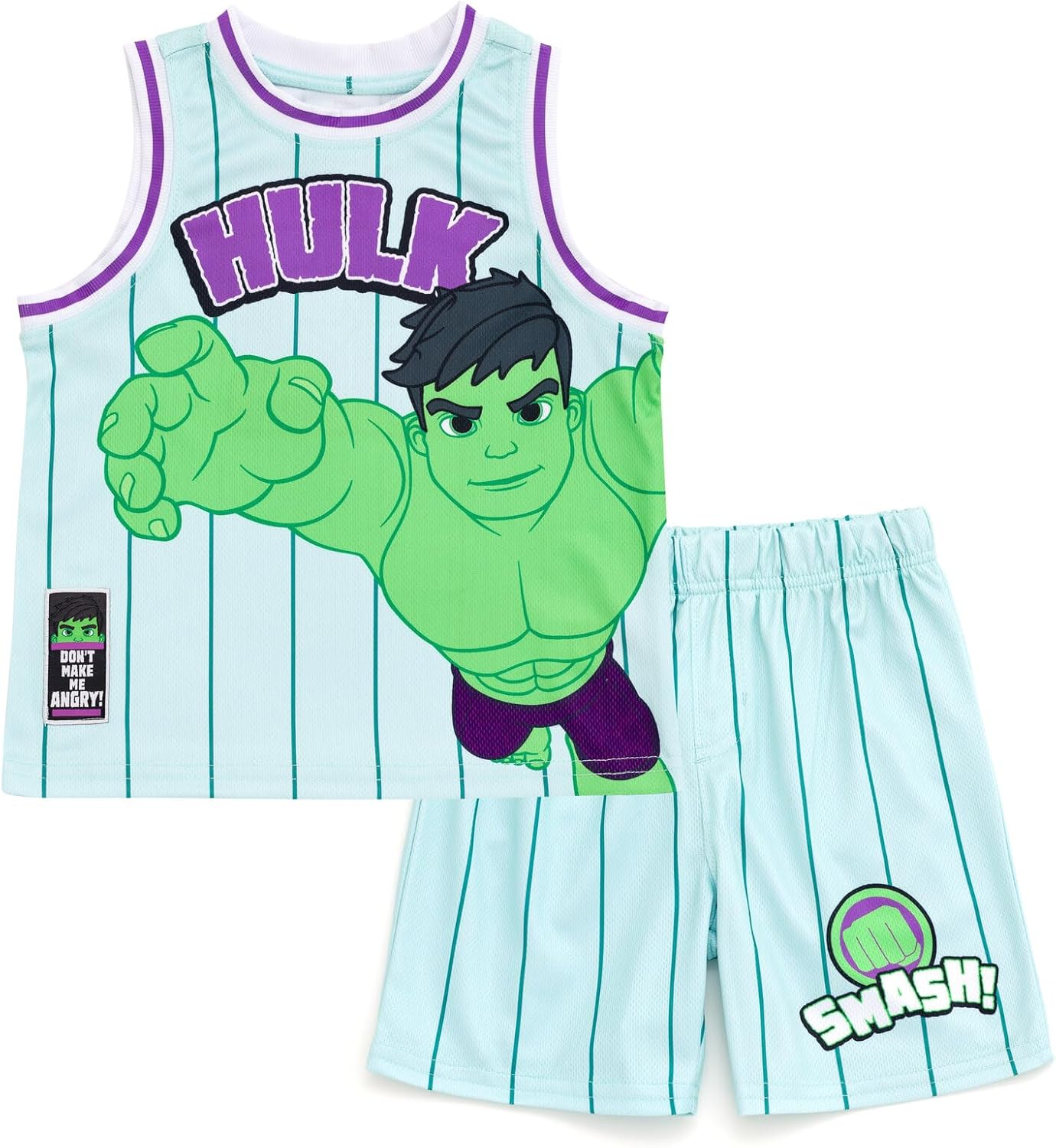 Marvel Spider-Man Miles Morales Hulk Mesh Jersey Tank Top Shirt and Basketball Shorts Toddler to Big Kid Sizes (2T - 18-20) - Image 9