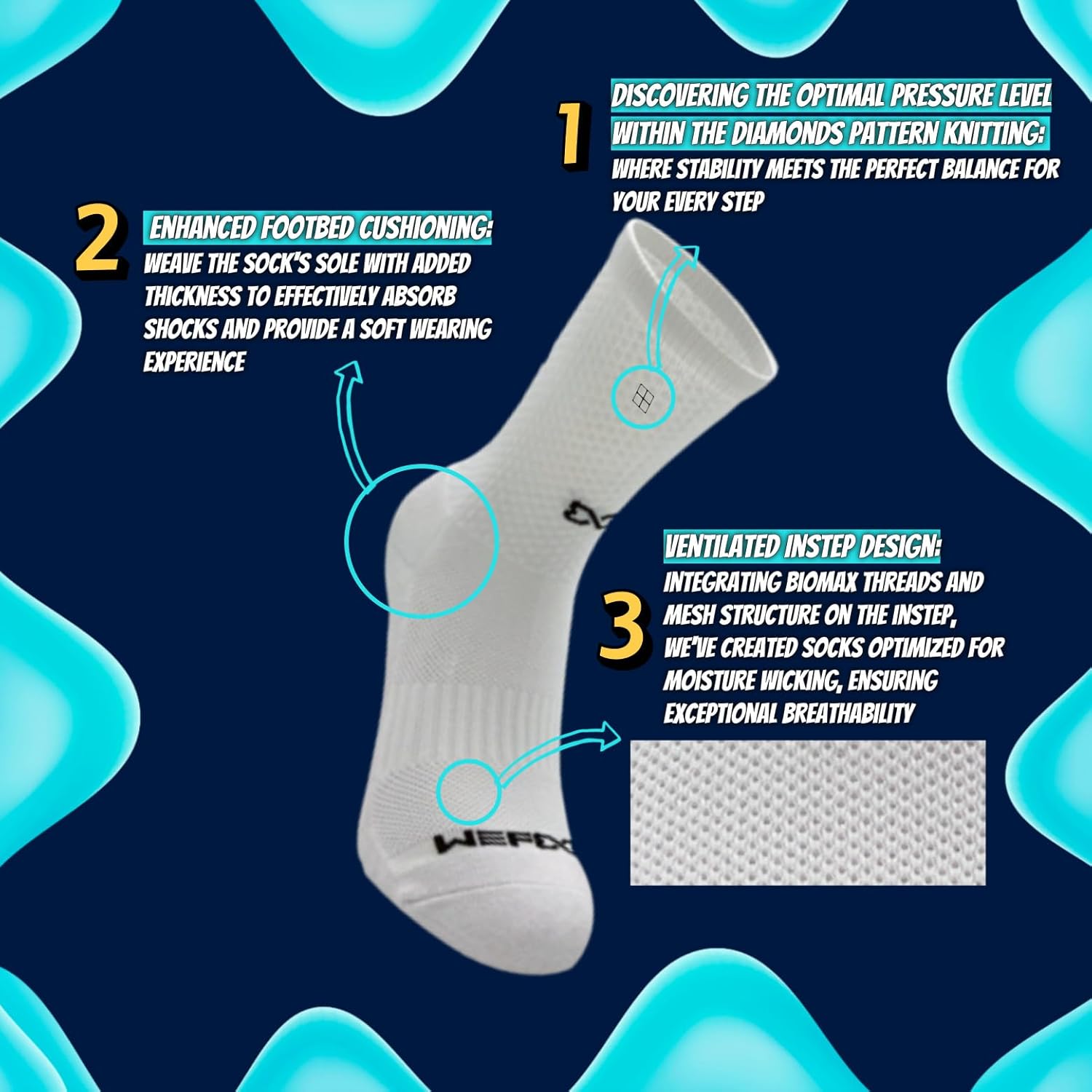 WE FOOT Dual Grip PLUS Crew Sports Socks Anti-Slip Socks for Men Women Soccer Football Futsal Basketball Tennis - Image 2