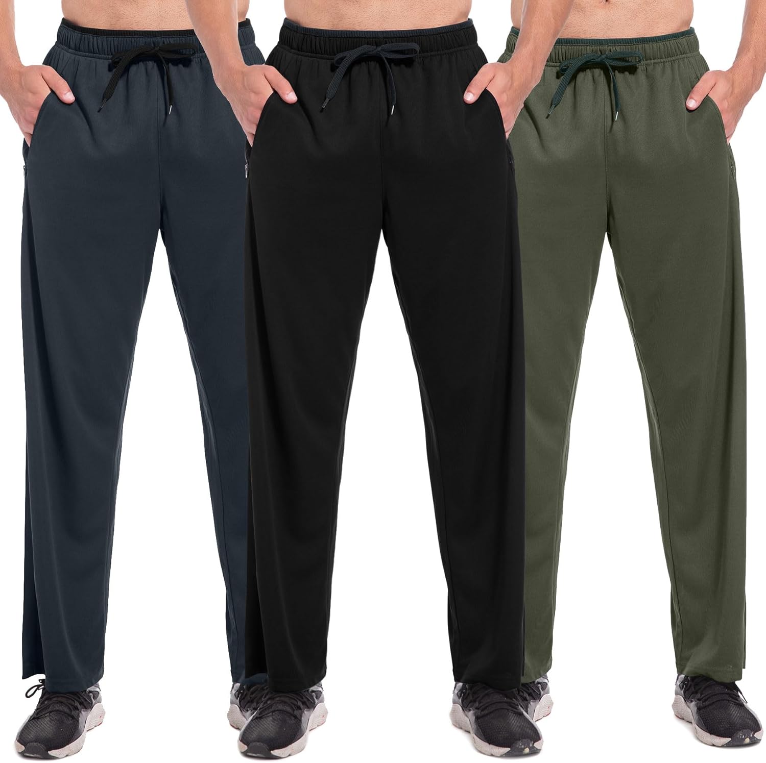 SACUIMAN Mens Sweatpants with Zipper Pockets Open Bottom Athletic Pants for Workout,Running,Training,Jogging,Gym - Image 18