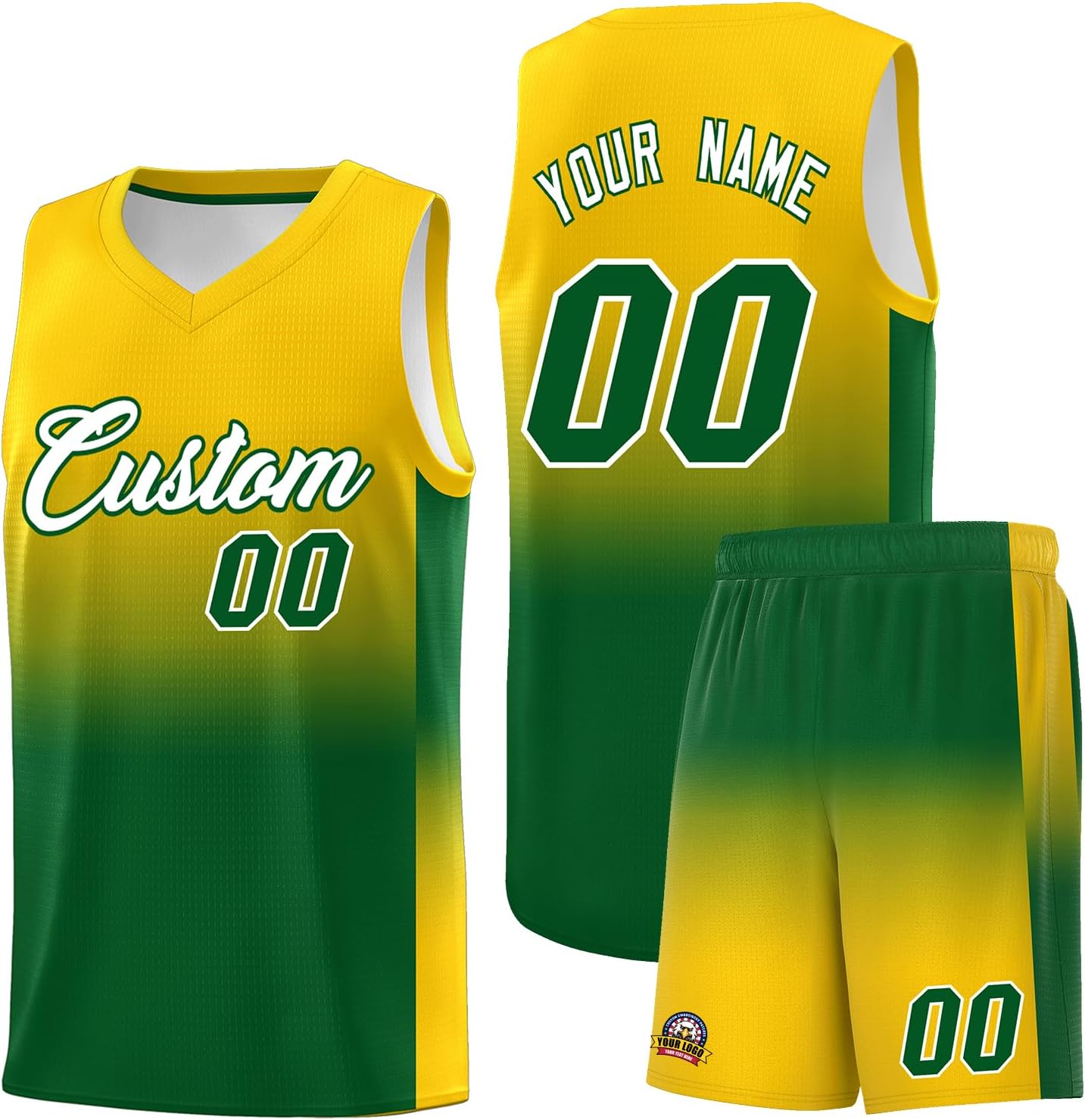 KXK Personalized Gradient Basketball Jersey Shorts Printed Team Jersey with Name Number for Men Youth Basketball Uniform - Image 39