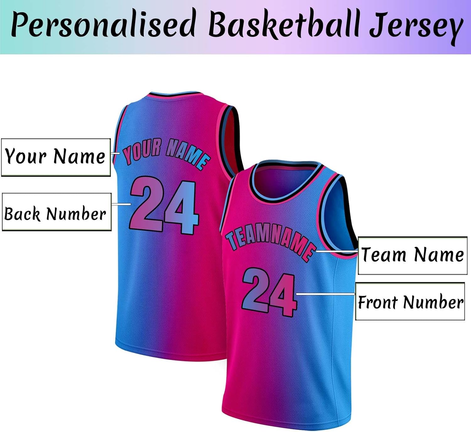 Custom Basketball Jersey Team Name Number Personalized Practice Shirt for Men Youth Kids Boys College University, S~4XL - Image 3