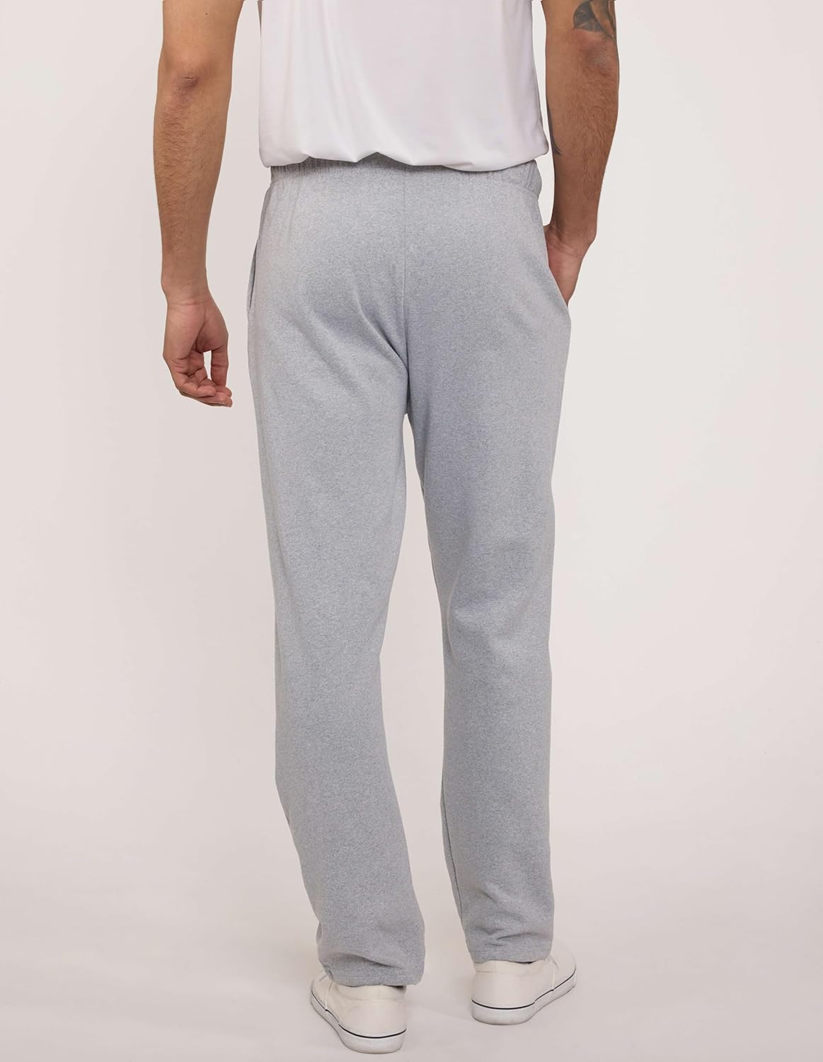 Real Essentials 3 Pack: Men's Tech Fleece Athletic Casual Open Bottom Sweatpants with Pockets (Available in Big & Tall) - Image 3