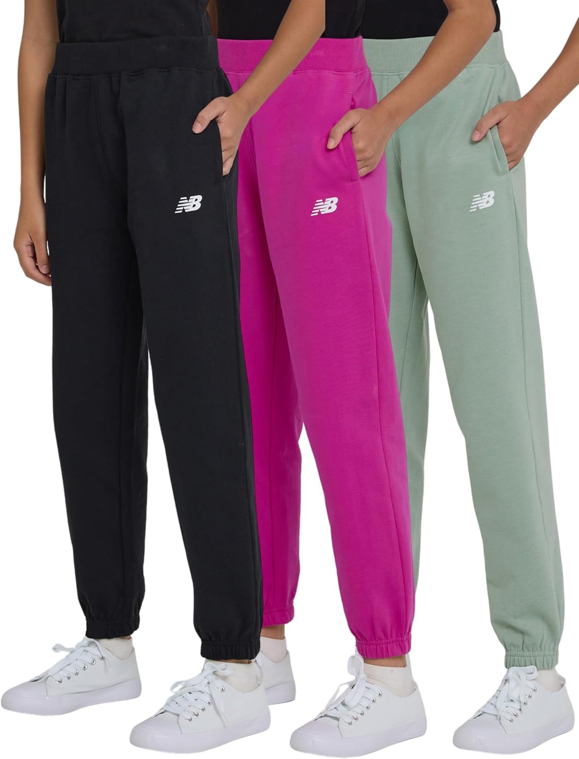 New Balance Girls Active Fleece Jogger 3 Pack – Soft Cotton Blend Fleece Athletic Performance Casual Sweatpants (4-16) - Image 8