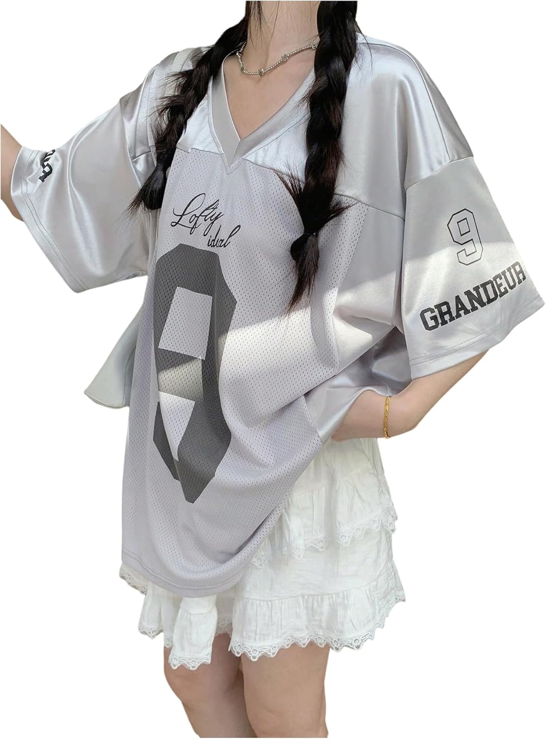 Floerns Women's Camo Print Team Sports T Shirts V Neck Basketball Jersey Tee Shirts - Image 24