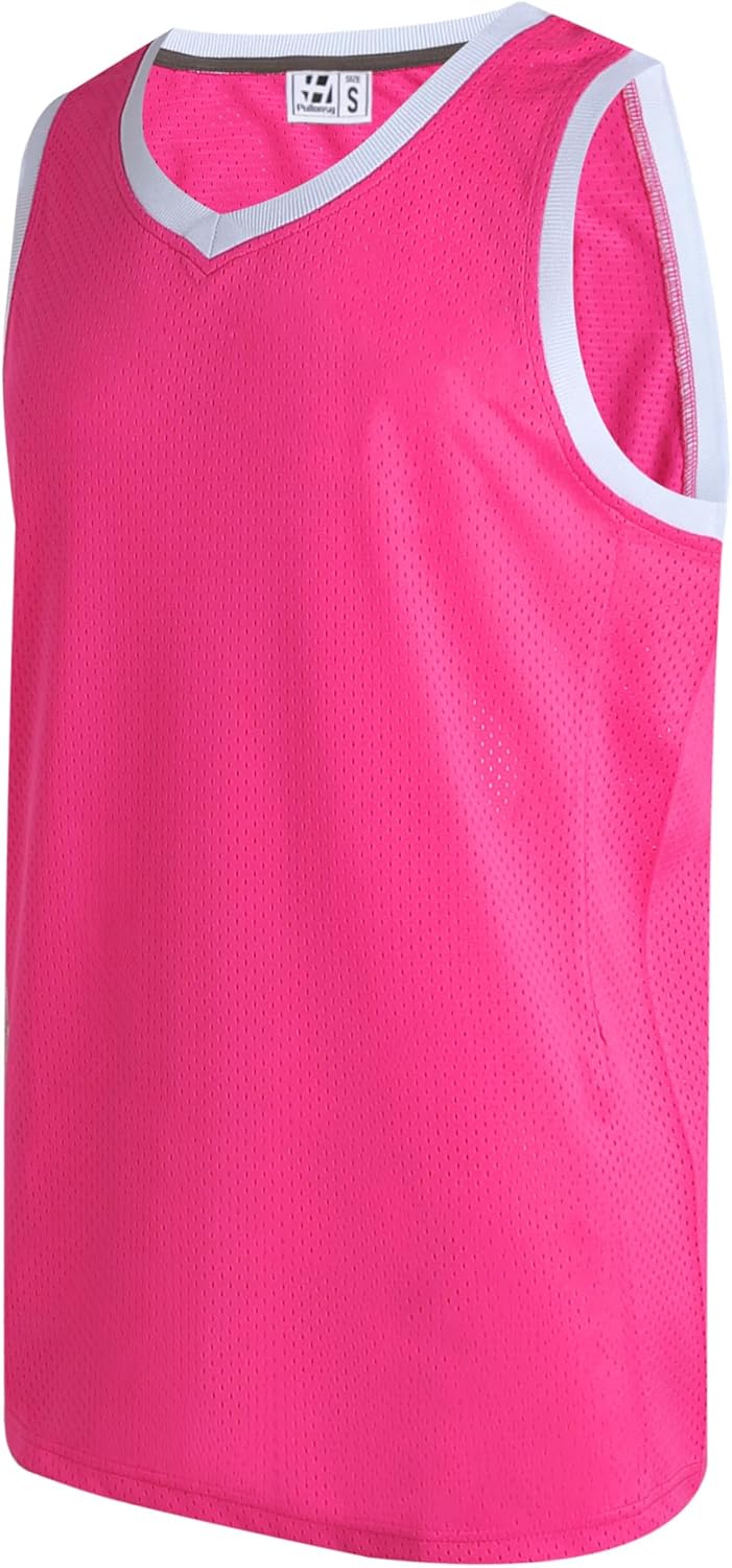 Pullonsy Men's Mesh Athletic Basketball Jersey V-Neck Hip Hop Sports Shirts Fans Tank Top - Image 18