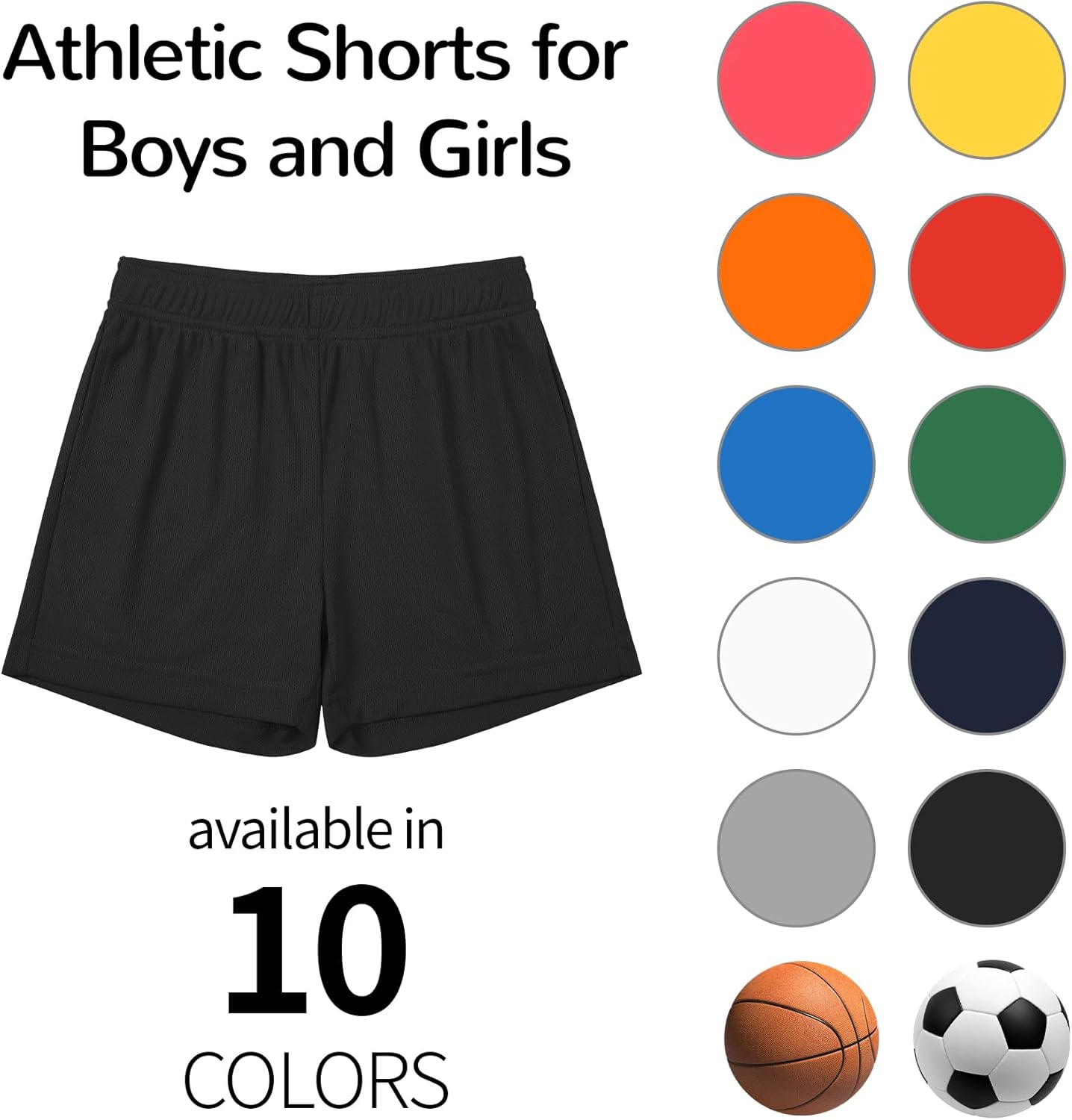 Dreammonkey Boys and Girls Basketball Shorts Athletic Soccer Shorts Sizes 2T to Youth - Image 2
