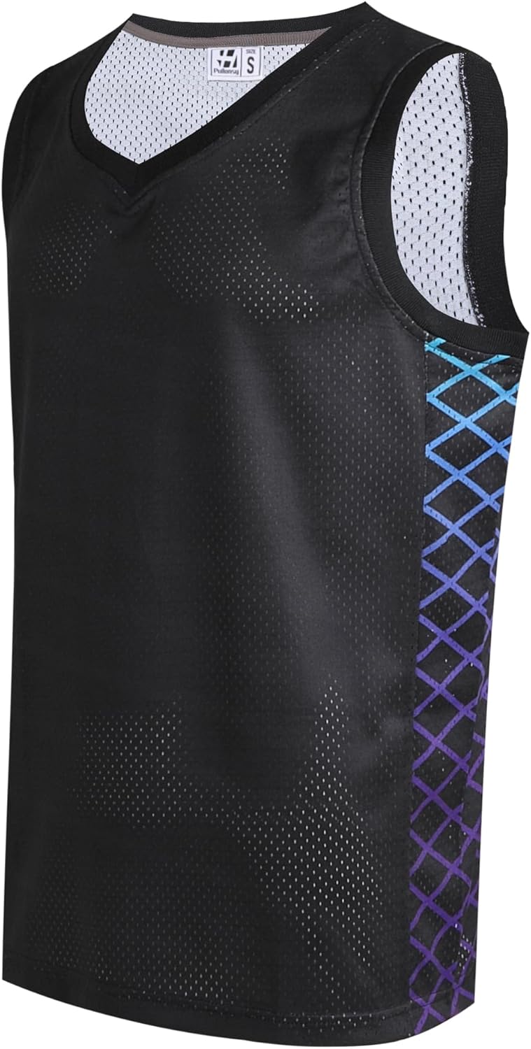Pullonsy Men's Mesh Athletic Basketball Jersey V-Neck Hip Hop Sports Shirts Fans Tank Top - Image 16