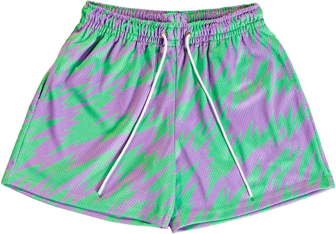 Men's Mesh Basketball Shorts Breathable Athletic Shorts with Pockets Lightning & Star Print Gym Training Outdoor - Image 18